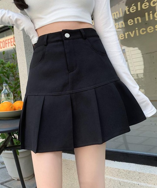 Lilamusant(リラミュゾン)の「'Lilamusant(リラミュゾン)' インパン裏地付きワイドプリーツミニスカート ボックスプリーツ(スカート・レディース・グレー/ブラック/モカ・M/S)」の4枚目の写真