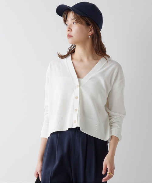 GALLARDAGALANTE（ガリャルダガランテ）の「アイシーコットンVネックカーディガン（カーディガン/ボレロ・レディース・オフホワイト/ベージュ/ブラック/ミント/グレー/ブルー・FREE）」の10枚目の写真