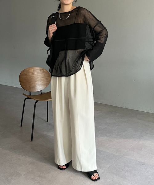 AGAWD（アガウド）の「〈AGAWD/アガウド〉メッシュプルオーバー（Tシャツ/カットソー・レディース・ブラック/ホワイト/ベージュ・FREE）」の13枚目の写真