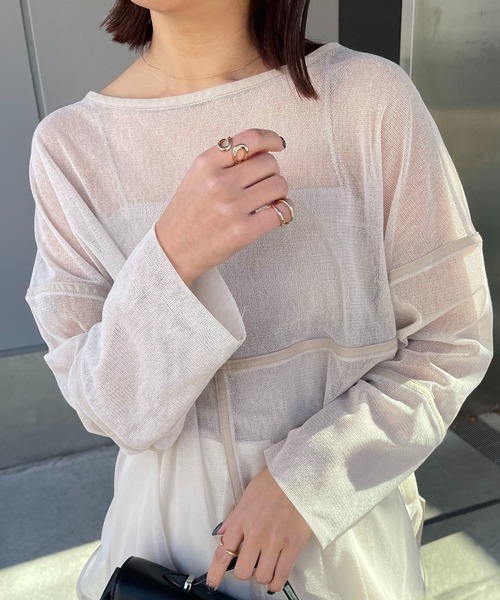 AGAWD（アガウド）の「〈AGAWD/アガウド〉メッシュプルオーバー（Tシャツ/カットソー・レディース・ブラック/ホワイト/ベージュ・FREE）」の4枚目の写真