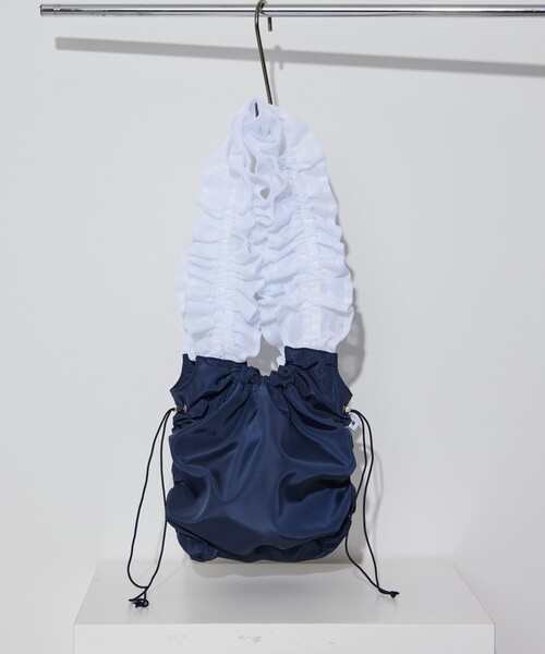 Firsthand（ファーストハンド）の「Firsthand/ファーストハンド メッシュフリルハンドルトート / フリルギャザートートバッグ（トートバッグ・レディース・ブラック/ネイビー/ホワイト・FREE）」の18枚目の写真