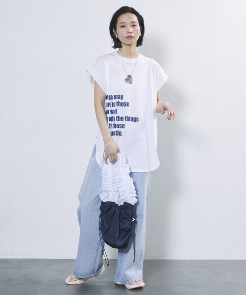 Firsthand（ファーストハンド）の「Firsthand/ファーストハンド メッシュフリルハンドルトート / フリルギャザートートバッグ（トートバッグ・レディース・ブラック/ネイビー/ホワイト・FREE）」の4枚目の写真