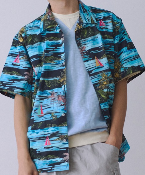 Universal Style Wear(ユニバーサルスタイルウェア)の「Universal Style Wear リゾート シャツ(シャツ/ブラウス・メンズ・ブルー系/グリーン×ピンク/イエロー× ブルー/グリーン系・X-LARGE/LARGE/MEDIUM)」の6枚目の写真