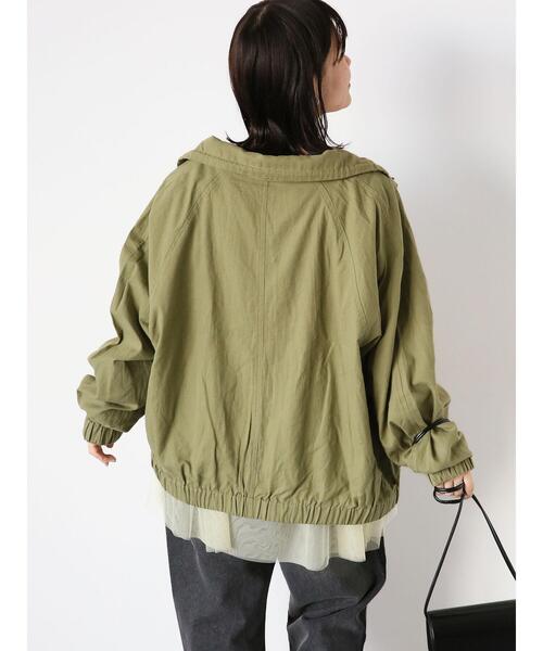 ehka sopo（エヘカソポ）の「オーバーシルエットブルゾン（ブルゾン・レディース・カーキ/オフホワイト/ネイビー・F）」の8枚目の写真