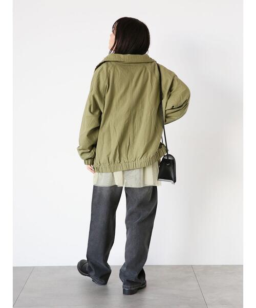 ehka sopo（エヘカソポ）の「オーバーシルエットブルゾン（ブルゾン・レディース・カーキ/オフホワイト/ネイビー・F）」の11枚目の写真