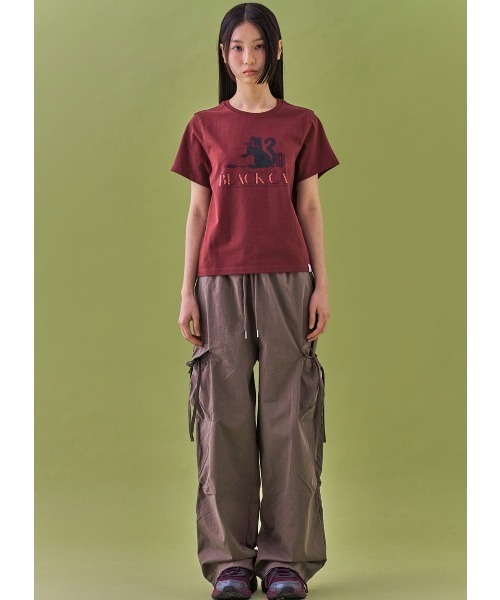 FANCY CLUB（ファンシークラブ）の「A'GEM/9 × .kom 『 FANCY CLUB/ファンシークラブ』 STRAY CAT TEE/猫 Tシャツ（Tシャツ/カットソー・レディース・ホワイト/ボルドー・M）」の19枚目の写真