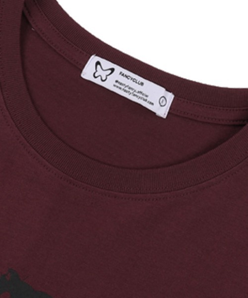 FANCY CLUB（ファンシークラブ）の「A'GEM/9 × .kom 『 FANCY CLUB/ファンシークラブ』 STRAY CAT TEE/猫 Tシャツ（Tシャツ/カットソー・レディース・ホワイト/ボルドー・M）」の4枚目の写真