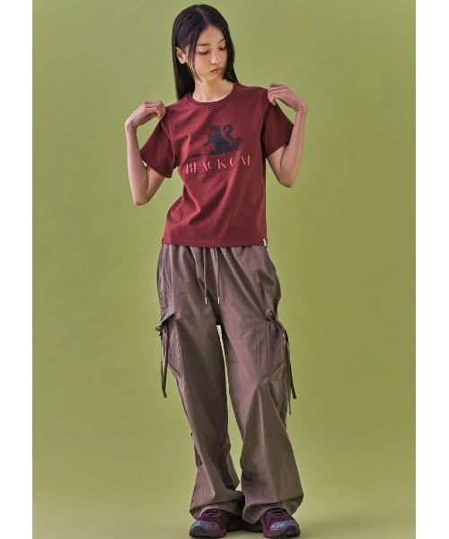 FANCY CLUB（ファンシークラブ）の「A'GEM/9 × .kom 『 FANCY CLUB/ファンシークラブ』 STRAY CAT TEE/猫 Tシャツ（Tシャツ/カットソー・レディース・ホワイト/ボルドー・M）」の18枚目の写真