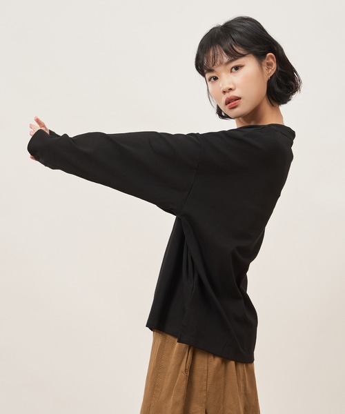ROCOCO(ロココ)の「オシャレデザインルーズカットソー(Tシャツ/カットソー・レディース・カーキ/ブラック/グリーン・M~L)」の18枚目の写真