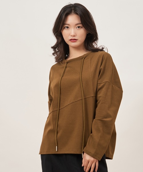 ROCOCO(ロココ)の「オシャレデザインルーズカットソー(Tシャツ/カットソー・レディース・カーキ/ブラック/グリーン・M~L)」の20枚目の写真