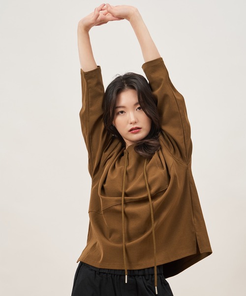 ROCOCO(ロココ)の「オシャレデザインルーズカットソー(Tシャツ/カットソー・レディース・カーキ/ブラック/グリーン・M~L)」の12枚目の写真