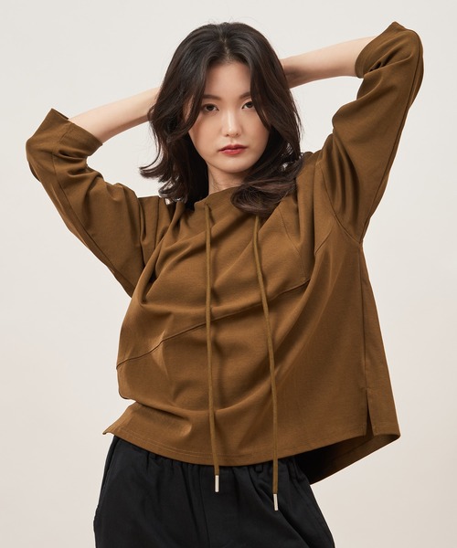 ROCOCO(ロココ)の「オシャレデザインルーズカットソー(Tシャツ/カットソー・レディース・カーキ/ブラック/グリーン・M~L)」の13枚目の写真