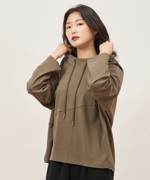ROCOCO(ロココ)の「オシャレデザインルーズカットソー(Tシャツ/カットソー・レディース・カーキ/ブラック/グリーン・M~L)」の15枚目の写真