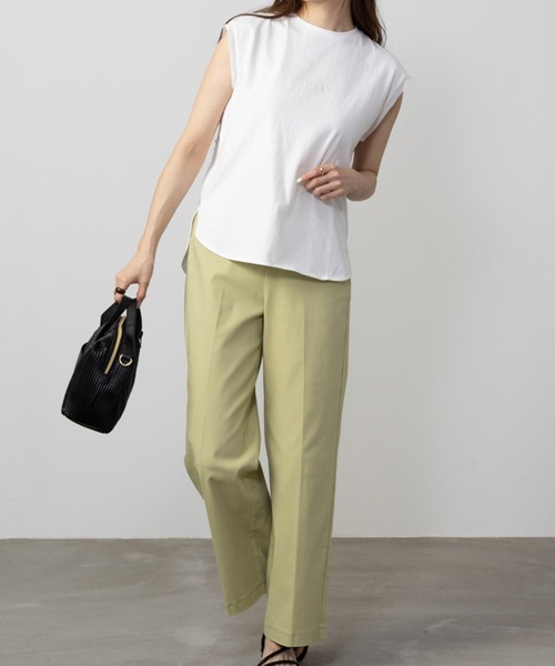 HusHusH（ハッシュアッシュ）の「HusHusH ハッシュアッシュ シルケット スリーブレスプルオーバー（Tシャツ/カットソー・レディース・グレイッシュベージュ/ブラック/ホワイト・L/M/S）」の4枚目の写真