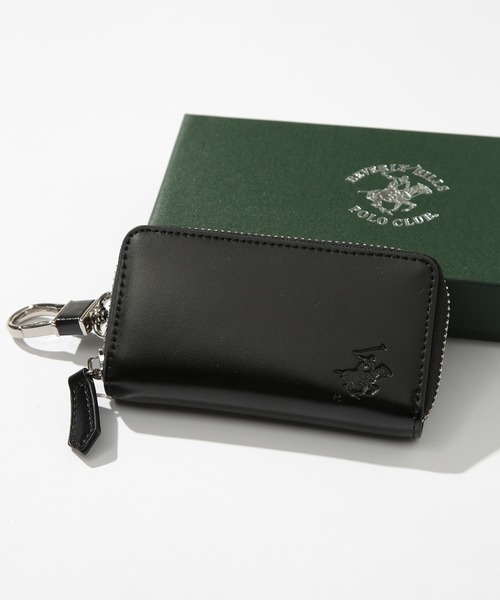 BEVERLY HILLS POLO CLUB（ビバリーヒルズポロクラブ）の「【BEVERLY HILLS POLO CLUB】ラウンド型 キーケース コートバン調 BHG-M1005（キーケース/キーアクセサリー・メンズ・ブラック/ネイビー/グリーン/ダークブラウン・FREE）」の2枚目の写真
