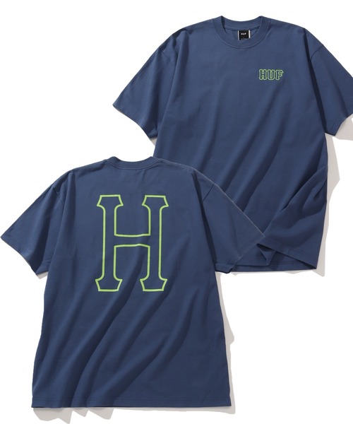 HUF（ハフ）の「【HUF/ハフ】H S/S TEE/HロゴプリントハーフスリーブTシャツ（Tシャツ/カットソー・メンズ・ホワイト/ブラック/ダークブルー/ホワイト系1・S/M/L/XL/XXL）」の4枚目の写真