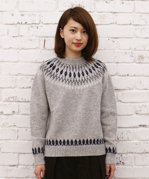 CIAOPANIC（チャオパニック）の「【Ciaopanic】　アイスランドロピKNIT P/O（ニット/セーター・レディース・オフホワイト/グレー/ブラウン/ネイビー・FREE）」の3枚目の写真