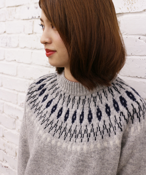 CIAOPANIC（チャオパニック）の「【Ciaopanic】　アイスランドロピKNIT P/O（ニット/セーター・レディース・オフホワイト/グレー/ブラウン/ネイビー・FREE）」の7枚目の写真