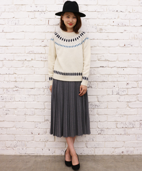 CIAOPANIC（チャオパニック）の「【Ciaopanic】　アイスランドロピKNIT P/O（ニット/セーター・レディース・オフホワイト/グレー/ブラウン/ネイビー・FREE）」の11枚目の写真