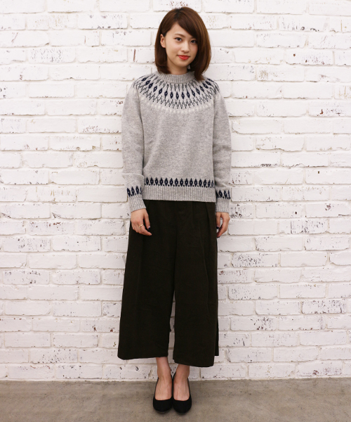 CIAOPANIC（チャオパニック）の「【Ciaopanic】　アイスランドロピKNIT P/O（ニット/セーター・レディース・オフホワイト/グレー/ブラウン/ネイビー・FREE）」の12枚目の写真