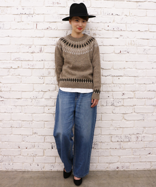 CIAOPANIC（チャオパニック）の「【Ciaopanic】　アイスランドロピKNIT P/O（ニット/セーター・レディース・オフホワイト/グレー/ブラウン/ネイビー・FREE）」の5枚目の写真