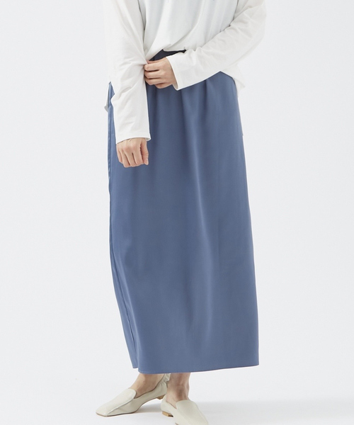 abahouse mavie（アバハウスマヴィ）の「サテンナロースカート（スカート・レディース・イエロー/ブラック/グレイッシュブルー・フリー）」の3枚目の写真