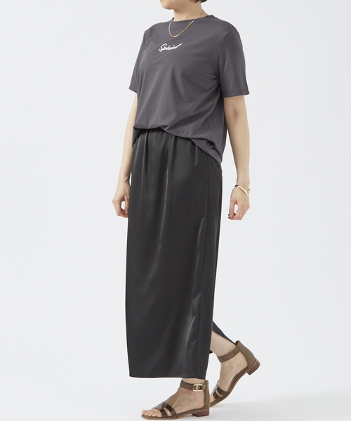 abahouse mavie（アバハウスマヴィ）の「サテンナロースカート（スカート・レディース・イエロー/ブラック/グレイッシュブルー・フリー）」の13枚目の写真