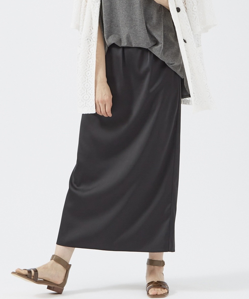 abahouse mavie（アバハウスマヴィ）の「サテンナロースカート（スカート・レディース・イエロー/ブラック/グレイッシュブルー・フリー）」の16枚目の写真