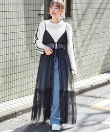 前後2wayチュールキャミワンピース