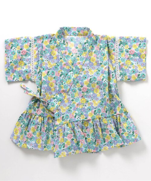 apres les cours（アプレレクール）の「アプレのはんなりGIRLS甚平（浴衣・キッズ・ブラック/ネイビー/サックスブルー/ピンク/ミント/ラベンダー・130/90/100/110/120/80）」の17枚目の写真