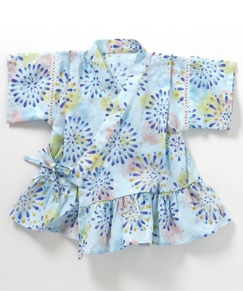 apres les cours（アプレレクール）の「アプレのはんなりGIRLS甚平（浴衣・キッズ・ブラック/ネイビー/サックスブルー/ピンク/ミント/ラベンダー・130/90/100/110/120/80）」の13枚目の写真