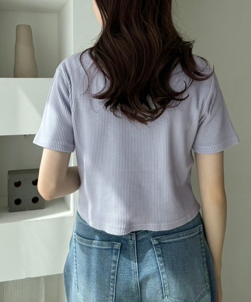 one after another NICE CLAUP(ワンアフターアナザーナイスクラップ)の「ワンポイント刺しゅうピグメントTee(Tシャツ/カットソー・レディース・ラベンダー/ピンク系その他/オフホワイト/チャコールグレー・FREE)」の21枚目の写真