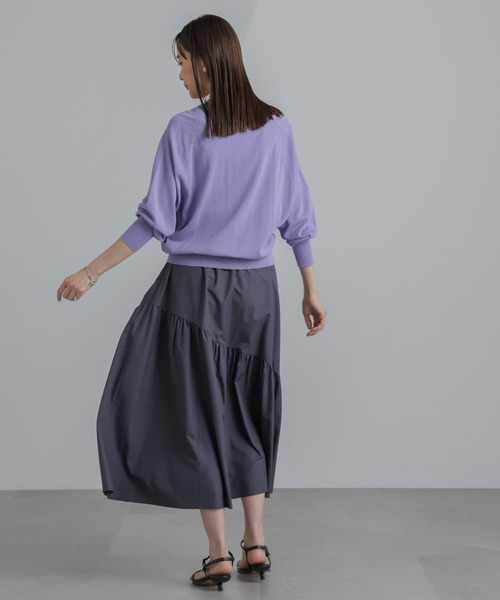 NANO universe（ナノユニバース）の「MINOTECH(R) アシメティアードギャザースカート（スカート・レディース・ライトベージュ/グリーン/チャコール・S/M）」の19枚目の写真