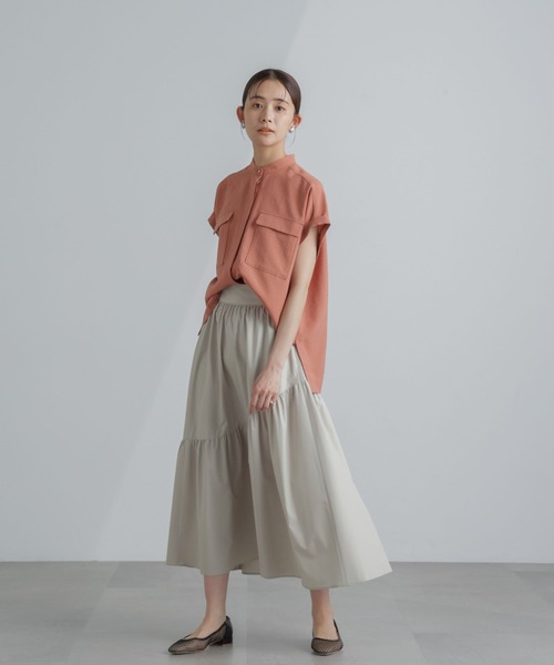 NANO universe（ナノユニバース）の「MINOTECH(R) アシメティアードギャザースカート（スカート・レディース・ライトベージュ/グリーン/チャコール・S/M）」の22枚目の写真