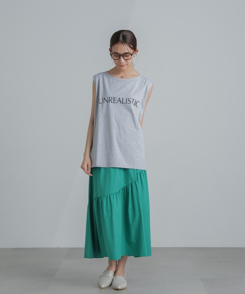 NANO universe（ナノユニバース）の「MINOTECH(R) アシメティアードギャザースカート（スカート・レディース・ライトベージュ/グリーン/チャコール・S/M）」の17枚目の写真