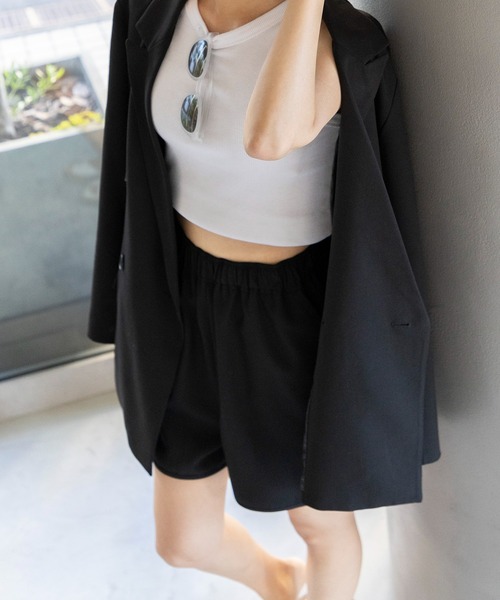 SETUP7（セットアップセブン）の「【SETUP7】Easy Short Pants　/　イージーショーツ　ショートパンツ（その他パンツ・レディース・ブラウン/ブラック/ライトベージュ・M/S）」の6枚目の写真