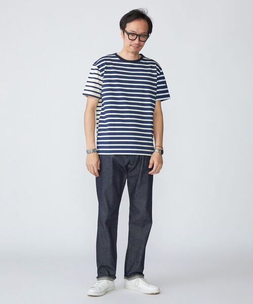 Le Minor（ルミノア）の「【BATEAUX DE SHIPS別注】Le Minor: ボーダー クルーネック Tシャツ（Tシャツ/カットソー・メンズ・ブラック/ネイビー/レッド・02/03）」の6枚目の写真