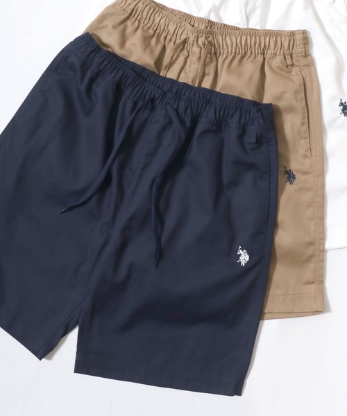 U.S. POLO ASSN.(ユーエスポロアッスン)の「U.S. POLO ASSN./ユーエスポロアッスン オーバーサイズ TCツイル ロゴ ワンポイント刺繍 無地 ショートパンツ/ハーフパンツ/ショーツ/カラーパンツ/レディース メンズ(チノパンツ・メンズ・ブラック/チャコール/ベージュ/ホワイト/ネイビー・M/L/LL)」の5枚目の写真