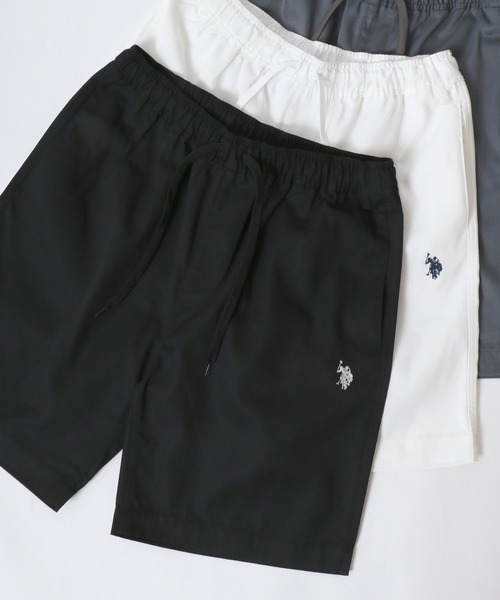 U.S. POLO ASSN.(ユーエスポロアッスン)の「U.S. POLO ASSN./ユーエスポロアッスン オーバーサイズ TCツイル ロゴ ワンポイント刺繍 無地 ショートパンツ/ハーフパンツ/ショーツ/カラーパンツ/レディース メンズ(チノパンツ・メンズ・ブラック/チャコール/ベージュ/ホワイト/ネイビー・M/L/LL)」の3枚目の写真