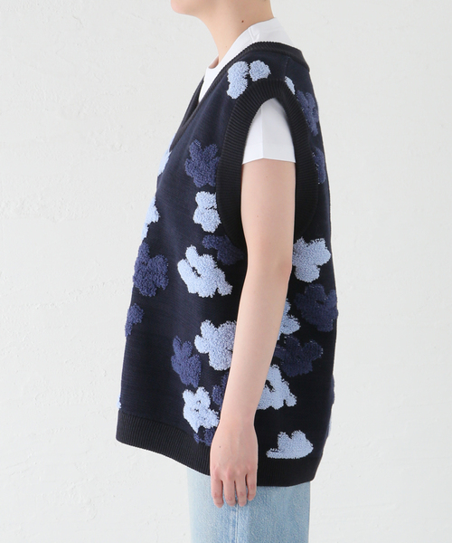 SON OF THE CHEESE(サノバチーズ)の「【SON OF THE CHEESE/サノバチーズ】 Flower Pattern Knit Ve:ベスト(ベスト・レディース・ネイビー・MEDIUM)」の10枚目の写真