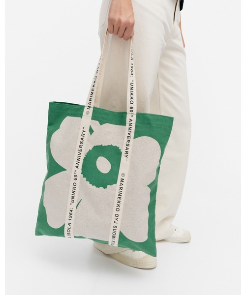 marimekko(マリメッコ)の「【60Th Anniversary】【kioski】Unikko / Carrier Midi(トートバッグ・レディース・ブラック/グリーン/オレンジ・FREE)」の5枚目の写真