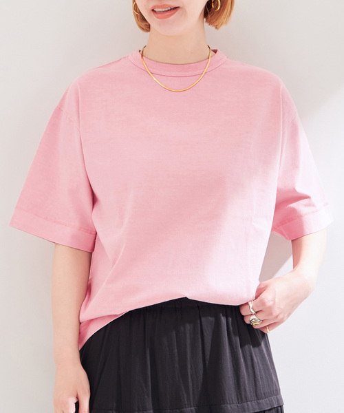 Healthknit(ヘルスニット)の「Healthknit/ヘルスニット 別注 Crewneck S/S Pigment Tee(Tシャツ/カットソー・レディース・ブルー/グリーン/イエロー/ブラック/ピンク・SMALL/MEDIUM/LARGE)」の1枚目の写真