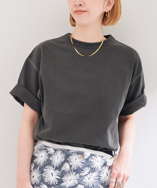 Healthknit(ヘルスニット)の「Healthknit/ヘルスニット 別注 Crewneck S/S Pigment Tee(Tシャツ/カットソー・レディース・ブルー/グリーン/イエロー/ブラック/ピンク・SMALL/MEDIUM/LARGE)」の2枚目の写真
