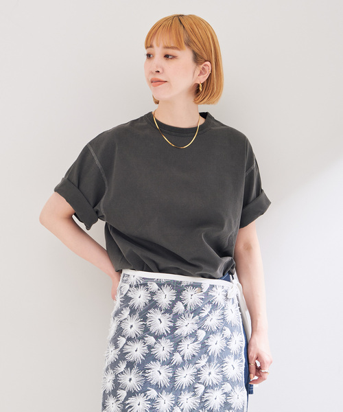 Healthknit(ヘルスニット)の「Healthknit/ヘルスニット 別注 Crewneck S/S Pigment Tee(Tシャツ/カットソー・レディース・ブルー/グリーン/イエロー/ブラック/ピンク・SMALL/MEDIUM/LARGE)」の9枚目の写真