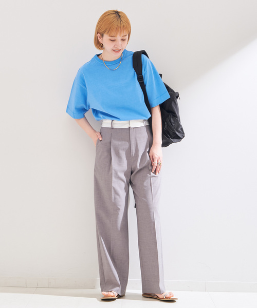 Healthknit(ヘルスニット)の「Healthknit/ヘルスニット 別注 Crewneck S/S Pigment Tee(Tシャツ/カットソー・レディース・ブルー/グリーン/イエロー/ブラック/ピンク・SMALL/MEDIUM/LARGE)」の12枚目の写真