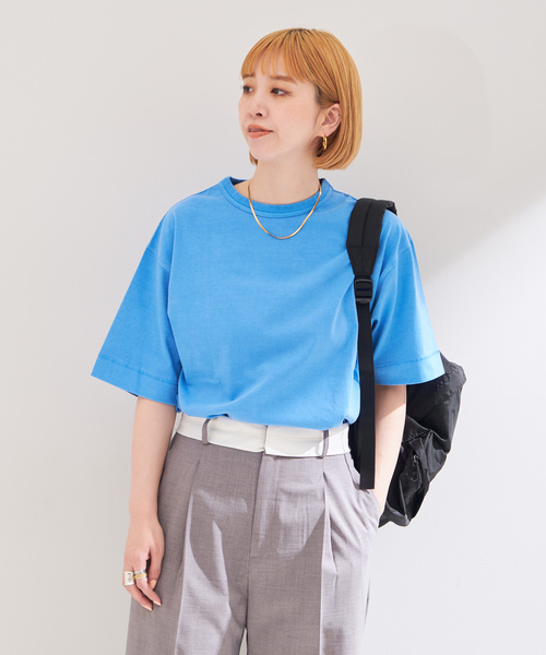 Healthknit(ヘルスニット)の「Healthknit/ヘルスニット 別注 Crewneck S/S Pigment Tee(Tシャツ/カットソー・レディース・ブルー/グリーン/イエロー/ブラック/ピンク・SMALL/MEDIUM/LARGE)」の15枚目の写真