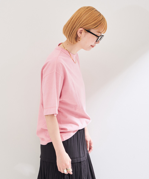 Healthknit(ヘルスニット)の「Healthknit/ヘルスニット 別注 Crewneck S/S Pigment Tee(Tシャツ/カットソー・レディース・ブルー/グリーン/イエロー/ブラック/ピンク・SMALL/MEDIUM/LARGE)」の22枚目の写真