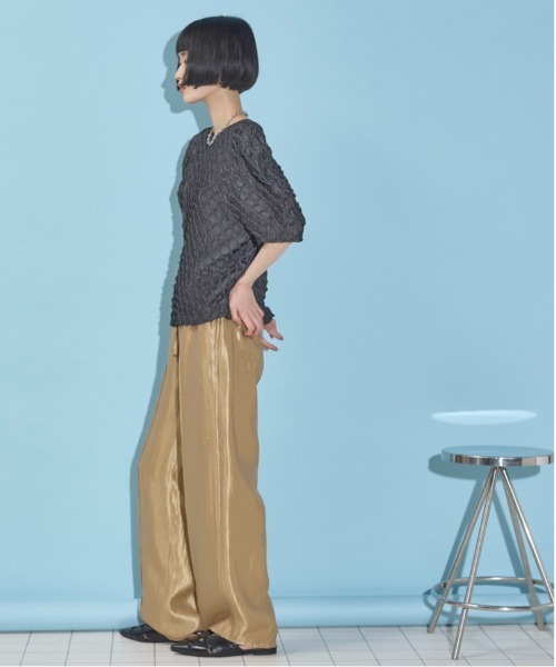 THE YOn(ザヨン)の「グリッターサテンイージーワイドパンツ(その他パンツ・レディース・シャンパン/ワインレッド/オリーブ・FREE)」の16枚目の写真