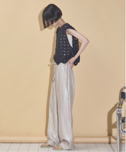 Diffusione Tessile「1GEOLOGO」サテン イージーワイドパンツ Diffusione Tessile「1GEOLOGO」サテン イージーワイドパンツ