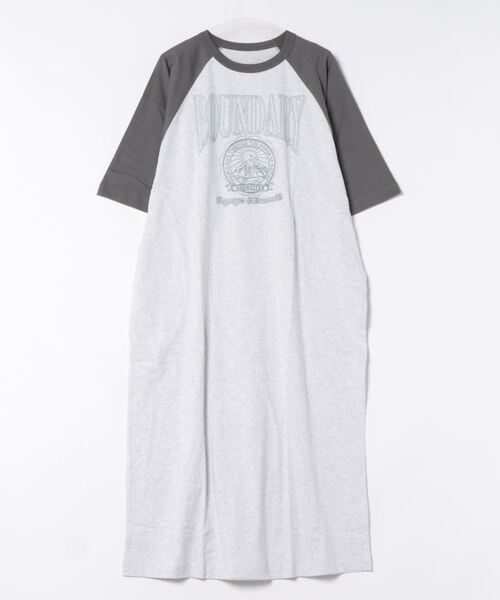 VENCEEXCHANGE（ヴァンスエクスチェンジ）の「刺繍配色ラグランTシャツワンピース（ワンピース・レディース・オフホワイト/チャコールグレー/その他1・FREE）」の19枚目の写真